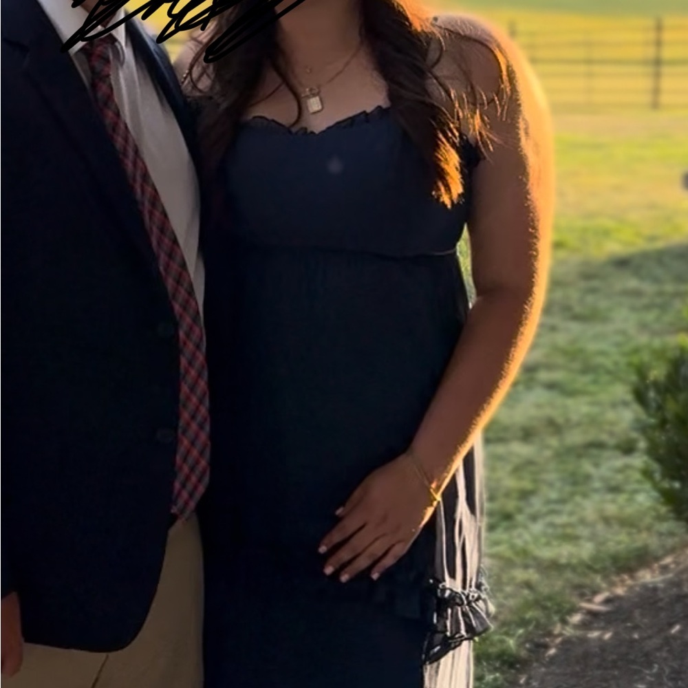 Lulu's Navy Ruffle Maxi Dress - Picture 5 of 5